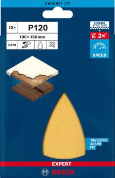 Bosch Expert Zımpara Kağıdı 100x150 M 120 Kum 7 Delikli 10 Lu Paket - 2608901117