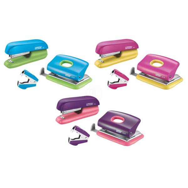 Rapid Zımba ve Delgeç Set Mini F5 Mor / Pembe - 5000372