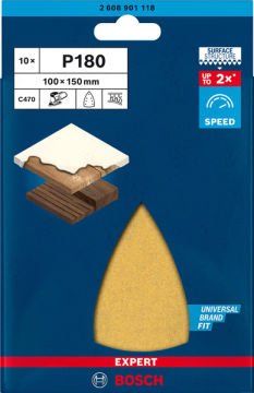 Bosch Expert Zımpara Kağıdı 100x150 M 180 Kum 7 Delikli 10 Lu Paket - 2608901118