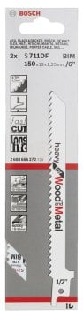 Bosch Panter Testere Bıçağı Heavy For Wood And Metal S 711 DF 150 mm (2 Adet) - 2608656272