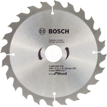 Bosch Daire Testere Bıçağı Eco For Wood 190x30 mm 24 Diş (10 Adet) - 2608644613