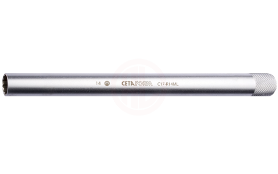 Ceta Form 3/8 İnç 12 Köşe Buji Lokması (Mıknatıslı-Ekstra Uzun) 14 Mm