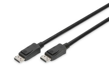 Assmann Digitus Displayport (Dp) Bağlantı Kablosu, Dp Erkek Dp Erkek, 2 Mt, Kilit Mekanizmalı, Ultra Hd 8K, Dp 1.3/1.4, Siyah Renk