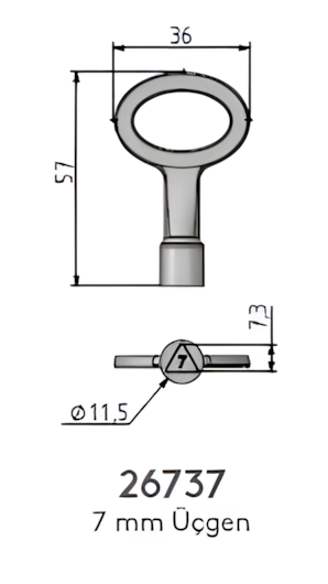 Mesan Üçgen Anahtar Mini 7 Mm - MESAN26737