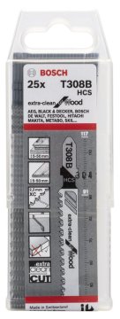 Bosch Dekupaj Testere Bıçağı ExtraClean For Wood T308 B 117 mm (25 Adet) - 2608663752