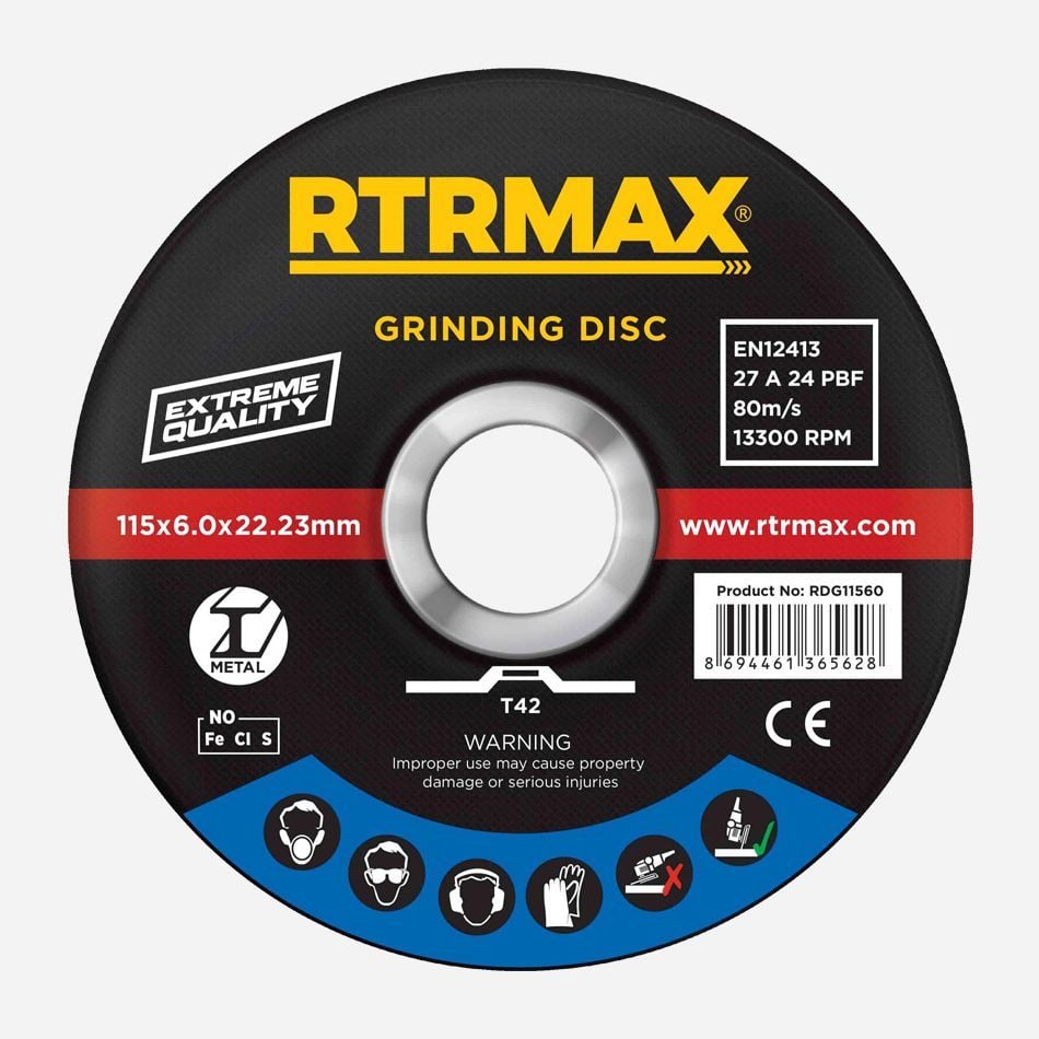 Rtrmax RDG11560 Metal Taşlama Diski 115 x 6.0 x 22
