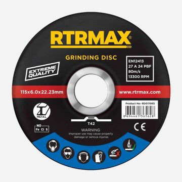 Rtrmax RDG11560 Metal Taşlama Diski 115 x 6.0 x 22