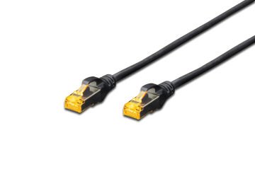 Assmann Digitus Cat 6A S-Ftp Patch Kablosu, Lszh, Cu, Awg 26/7, 0.25 Mt, Siyah Renk