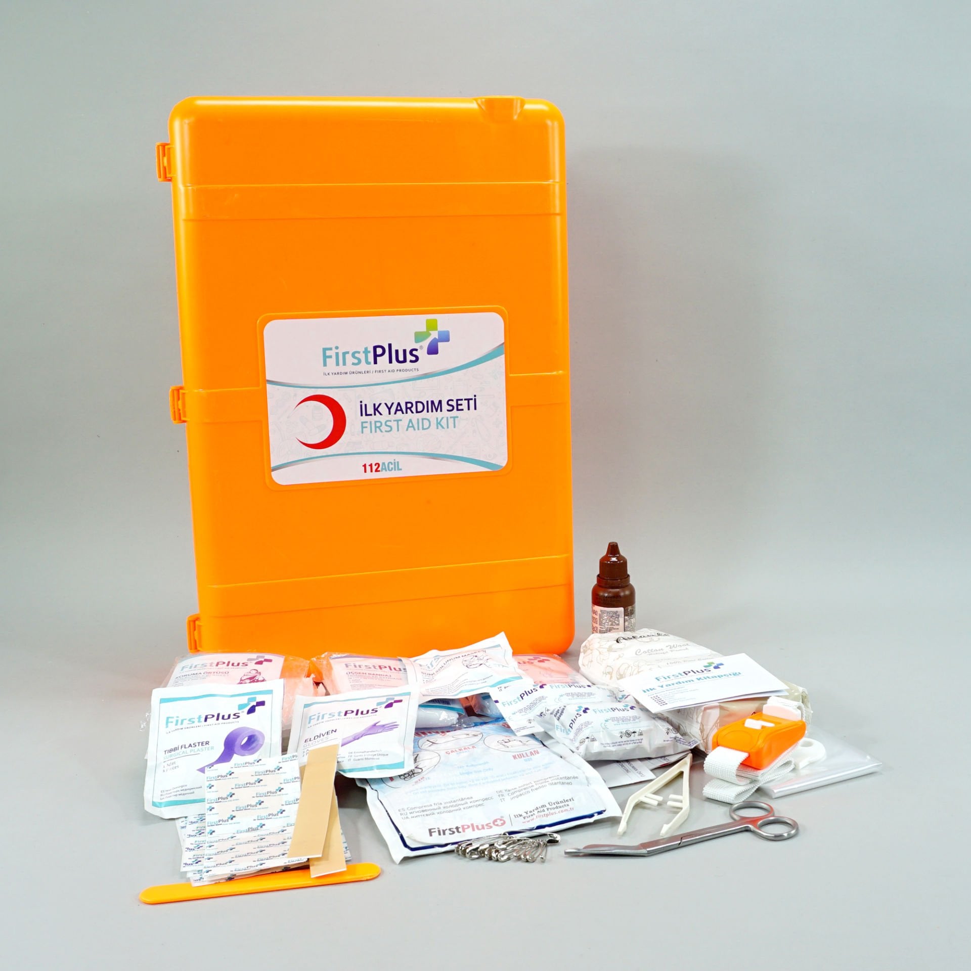 FirstPlus İlk Yardım Seti İş Yeri Turuncu Dolaplı ve Duvar Monteli - FP04.108
