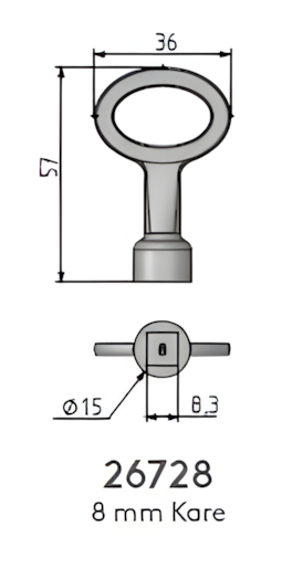 Mesan 8 Mm Kare Anahtar (Küçük Boy)