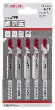Bosch Dekupaj Testere Bıçağı Clean For PP T 102 D 100 mm (5 Adet) - 2608667444