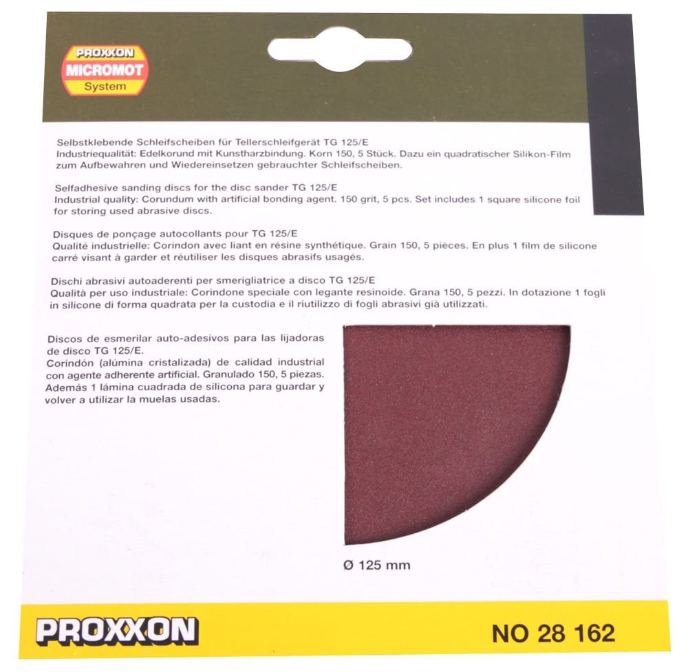 Proxxon Zımpara 125 mm 150 Kum (5 Adet) TG125/E İçin (28162)