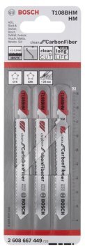 Bosch Dekupaj Testere Bıçağı Clean For CarbonFiber T 108 BHM 92 mm (3 Adet) - 2608667449