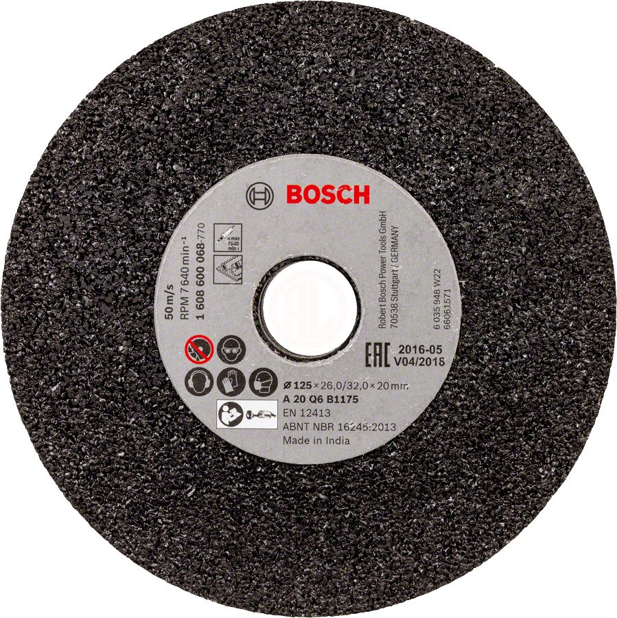 Bosch Taşlama Bileme Taşı Silisyum Karbür (SiC) 125x26x32 mm 20 Kum (GGS 6 S) - 1608600068