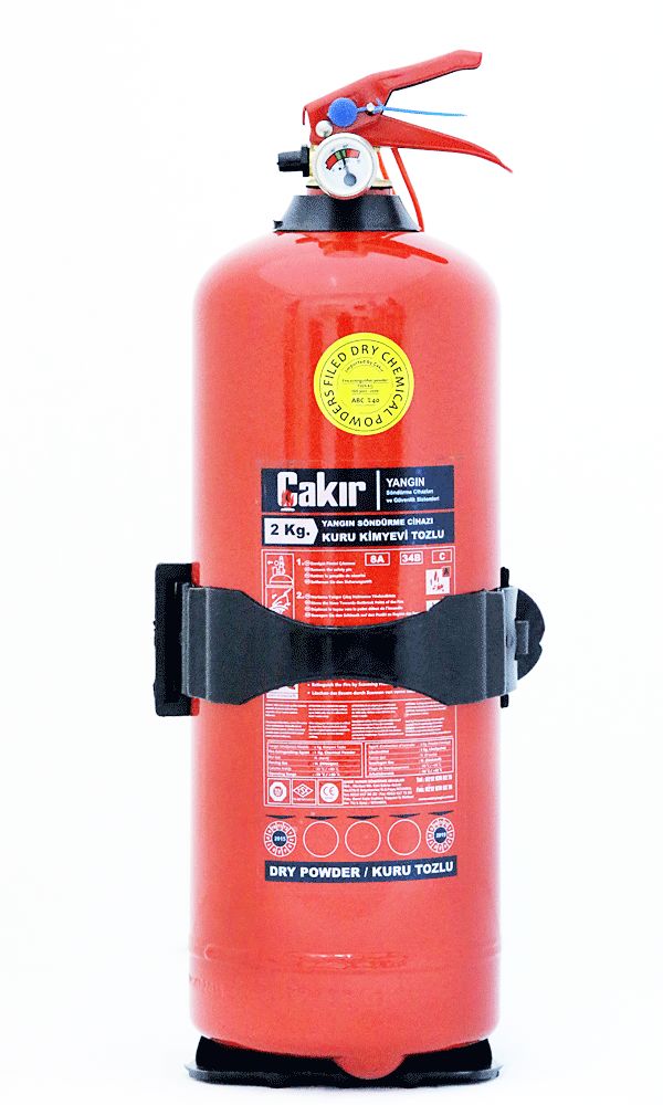Çakır Yangın Söndürme Cihazı Kuru Kimyevi Tozlu ABC (100-40) 2 Kg