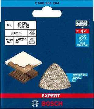 Bosch Ağ Zımpara Expert M480 Delta Set 93 mm (6 Parça) - 2608901204