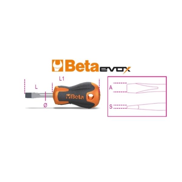 Beta Topaç Düz Tornavida 1201EN 6,5X30