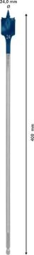 Bosch Ahşap Matkap Uç Expert SCS Yaprak HEX 24x400 mm - 2608900349