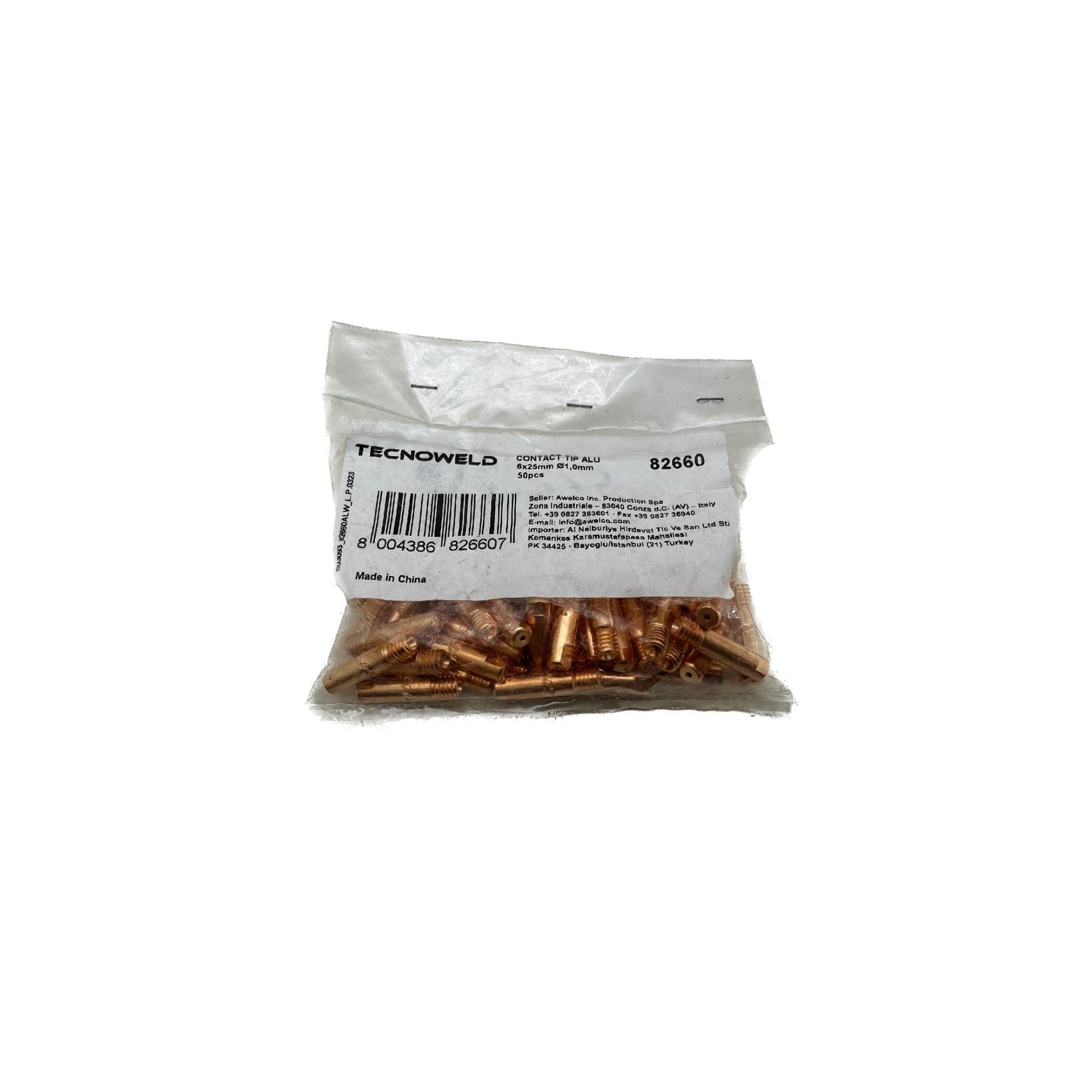 Tecnoweld CONTACT TIP ALU 6X25 D 1.0 x50pcs -TW