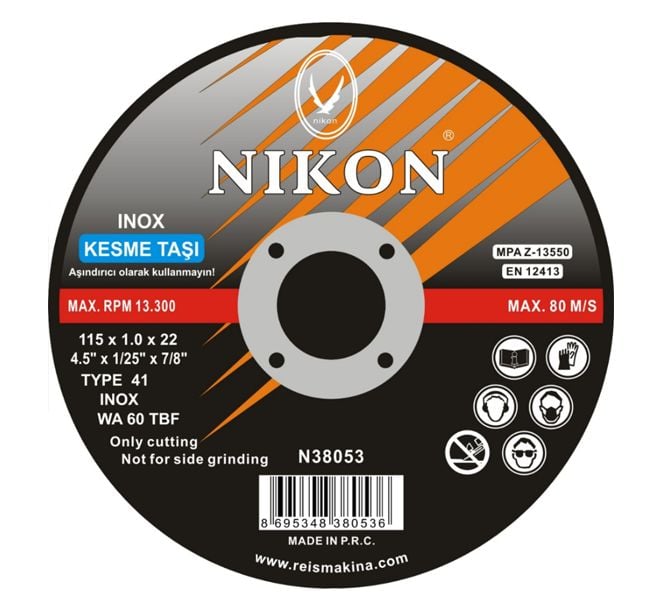 Nikon Inox Flex Kesme Taşı 115X1.0X22 Mm - NIK38053