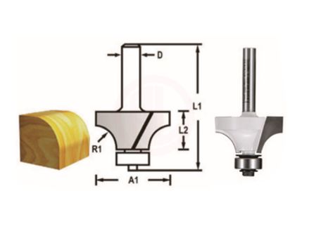 Makita Freze Ucu Rulmanlı Yuvarlak Profil Bıçağı (Çift Bıçaklı) 8x31,8x59,7 mm (D-48402)
