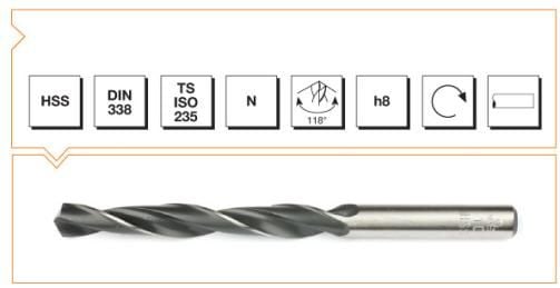 Makine Takım Mte Silindirik Saplı Kısa Metal Matkap Ucu Hss Dın 338 Rn Haddeli 4,9X61 Mm