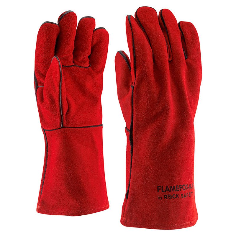 Rock Safety FLAMEFOX-R-GB Deri Kaynakçı Eldiveni Isıya ve Aleve Dayanıklı 35 cm