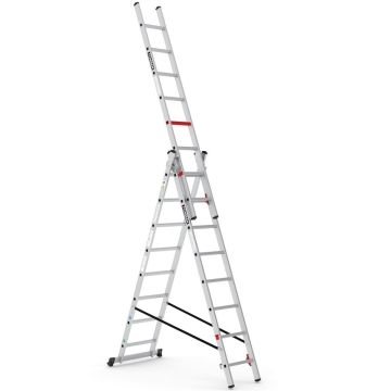 Çağsan Triomax Üç Parçalı Çok Amaçlı Alüminyum Merdiven 3x8 Basamaklı - TS165