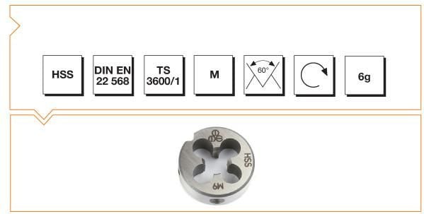 Makine Takım Metrik Normal Vidalı Pafta Lokması Hss Dın En 22 568 M16 X 2,00 Mm