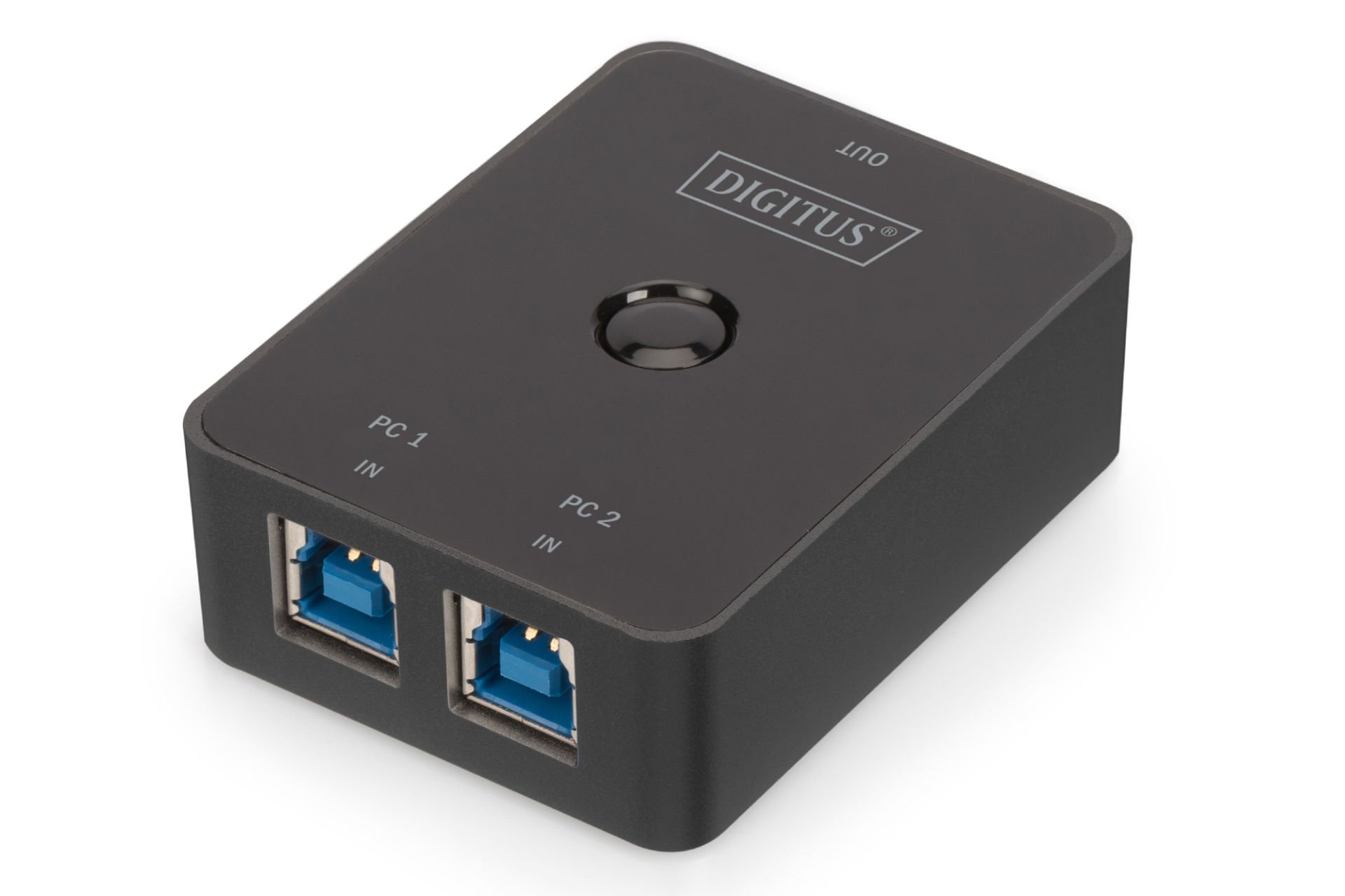 Assmann Digitus Usb Arayüzüne Sahip Cihazları Paylaştıran Switch, Usb 3.0, 2 Pc, 1 Usb Cihaz, Düğme İle Geçiş, Güç Adaptörü Gerektirmez