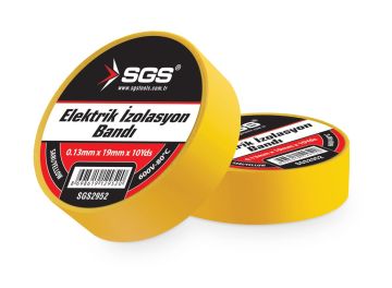 SGS 2952 Elektrik İzolasyon Bandı Sarı 19Mmx10Yrd