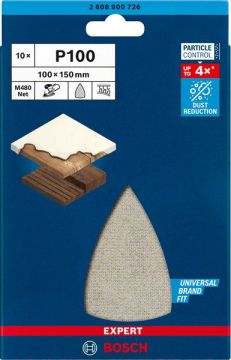 Bosch Ağ Zımpara Expert M480 100x150 mm 100 Kum (10 Adet) - 2608900726