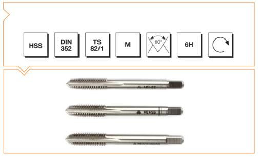 Makine Takım Mte Metrik Normal Vidalı 3 Lü Takım Kılavuzu Hss Dın 352 (6H) M4,5X50 Mm