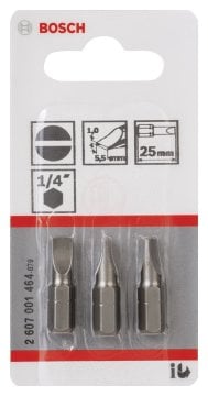 Bosch Vidalama Ucu Extra Hard S1,0x5,5x25 mm (3 Adet) - 2607001464