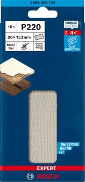 Bosch Ağ Zımpara Expert M480 80x133 mm 220 Kum (10 Adet) - 2608900739