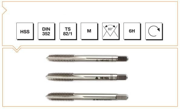 Makine Takım Mte Metrik Normal Vidalı 3 Lü Takım Kılavuzu Hss Dın 352 (6H) M16X80 Mm