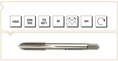 Makine Takım Mte Metrik Normal Vidalı Kılavuz Hss Dın 352 Son (6H) M12 X 75 Mm
