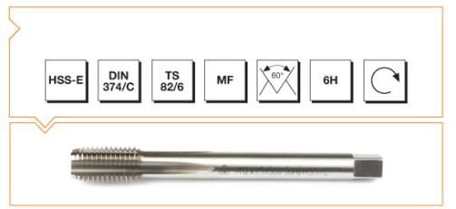 Makine Takım Mte Metrik İnce Vidalı Düz Kanallı Makine Kılavuzu Hss-E Dın 374/C (6H) M16X100X1,50 Mm