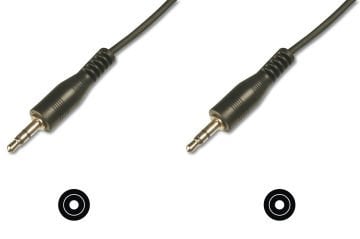 Assmann Stereo Ses Kablosu, 3.5 Mm Erkek - 3,5 Mm Erkek, 2.50 Mt, Ccs, 2X0.10/10 Zırhlı, Siyah Renk