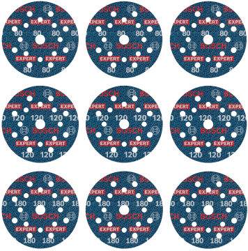 Bosch Aksesuar EXPERT O780 Foil Zımpara 125mm Set 9 lu 80K/120K/180K