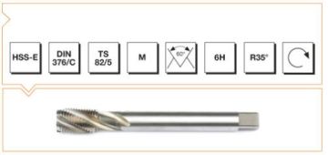 Makine Takım Mte Metrik Normal Vidalı Helis Kanallı Makine Kılavuzu Hss-E Dın 376/C M16 X 110 Mm