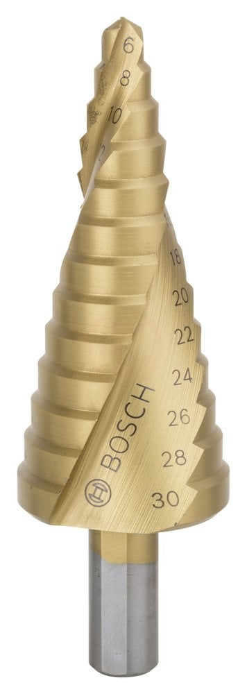 Bosch Spiral Kanallı HSS-TiN 13 Kademeli Matkap Ucu Üç Yüzeyli Şaft Ø6-30 mm - 2608587430