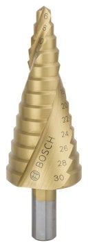 Bosch Spiral Kanallı HSS-TiN 13 Kademeli Matkap Ucu Üç Yüzeyli Şaft Ø6-30 mm - 2608587430
