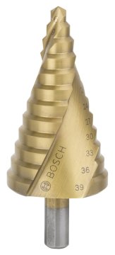 Bosch Spiral Kanallı HSS-TiN 12 Kademeli Matkap Ucu Üç Yüzeyli Şaft Ø6-39 mm - 2608587431