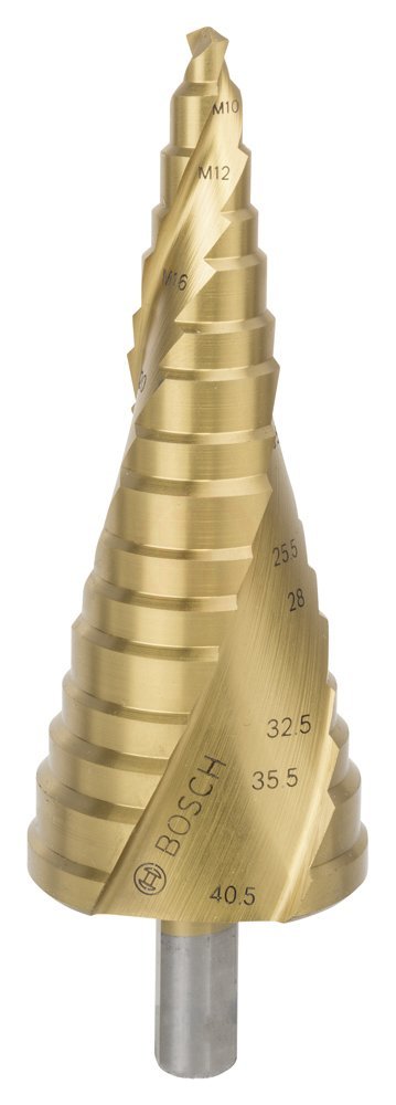 Bosch Spiral Kanallı HSS-TiN 16 Kademeli Matkap Ucu Üç Yüzeyli Şaft M10- M40 - 2608587434