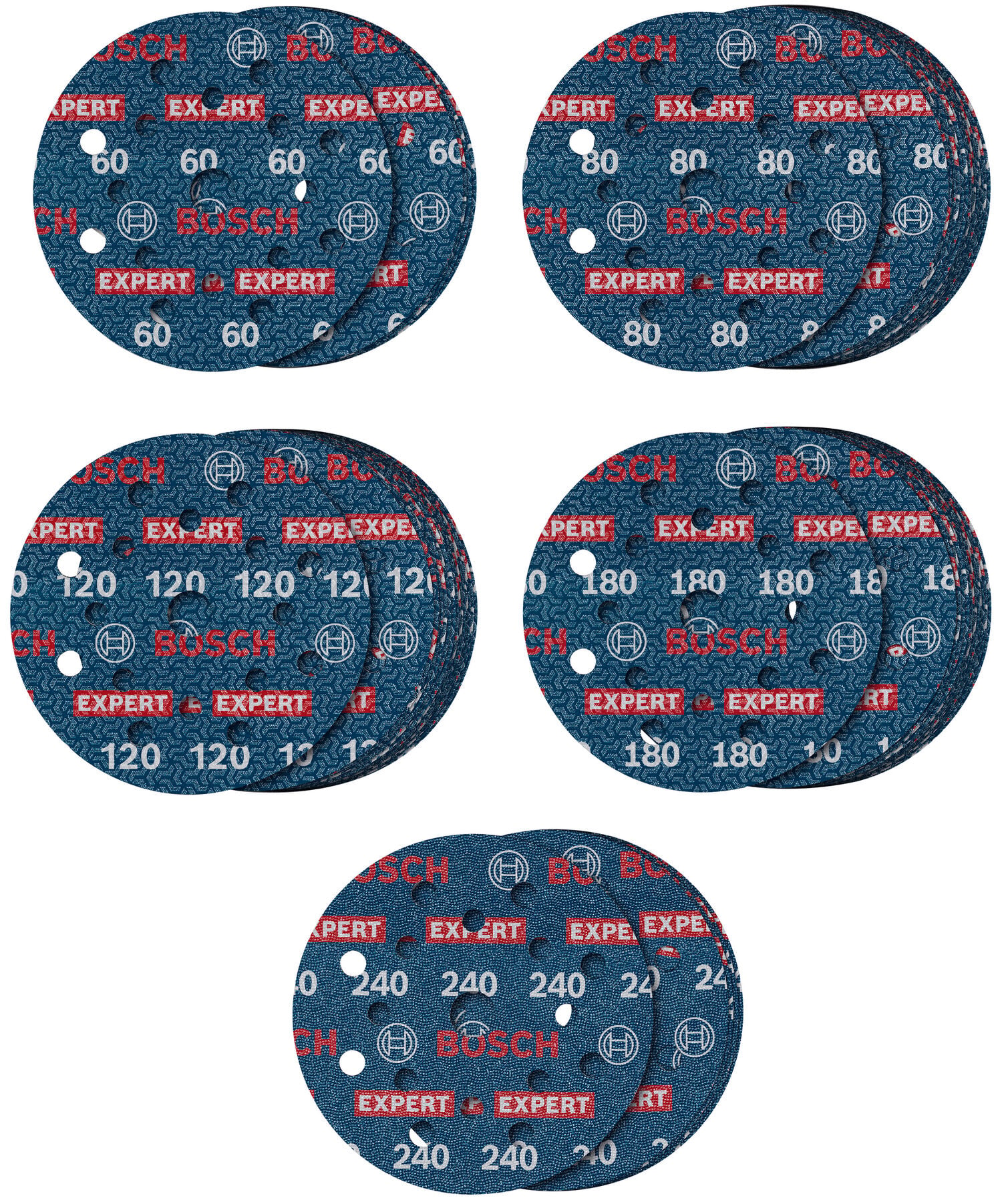 Bosch Aksesuar EXPERT O780 Foil Zımpara 125mm Set 55 li