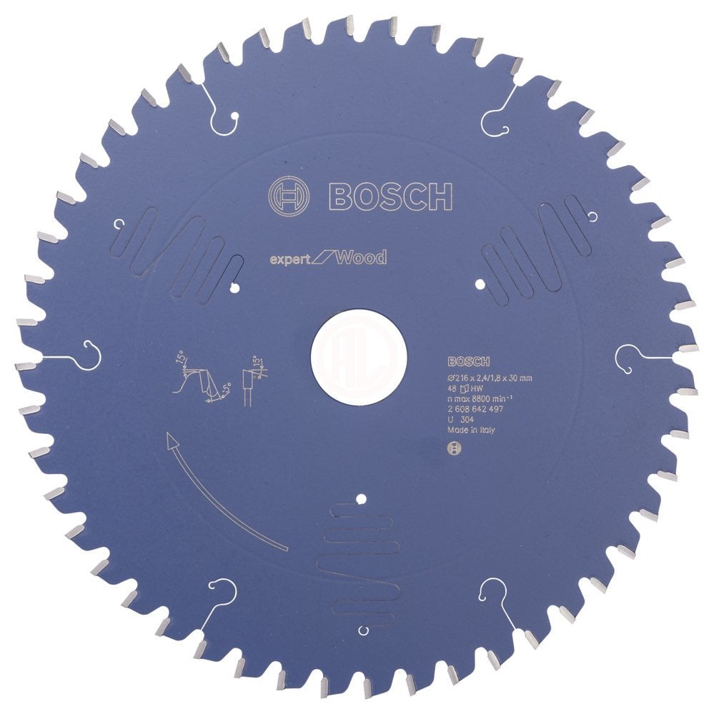 Bosch Daire Testere Bıçağı Expert For Wood 216x30 mm 48 Diş (2,4/1,8 mm) - 2608642497