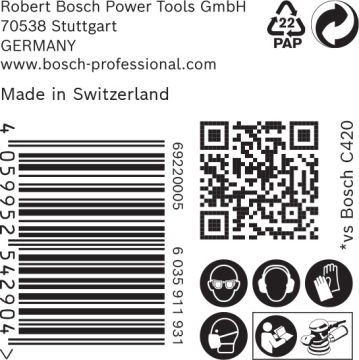 Bosch Expert Zımpara Kağıdı C470 125M 60 Kum 8 Delikli 50 Li Paket - 2608900952