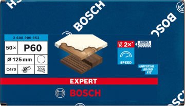 Bosch Expert Zımpara Kağıdı C470 125M 60 Kum 8 Delikli 50 Li Paket - 2608900952