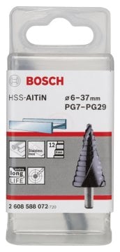 Bosch Spiral Kanallı HSS-AlTiN 12 Kademeli Matkap Ucu Üç Yüzeyli Şaft PG7 - PG29 - 2608588072